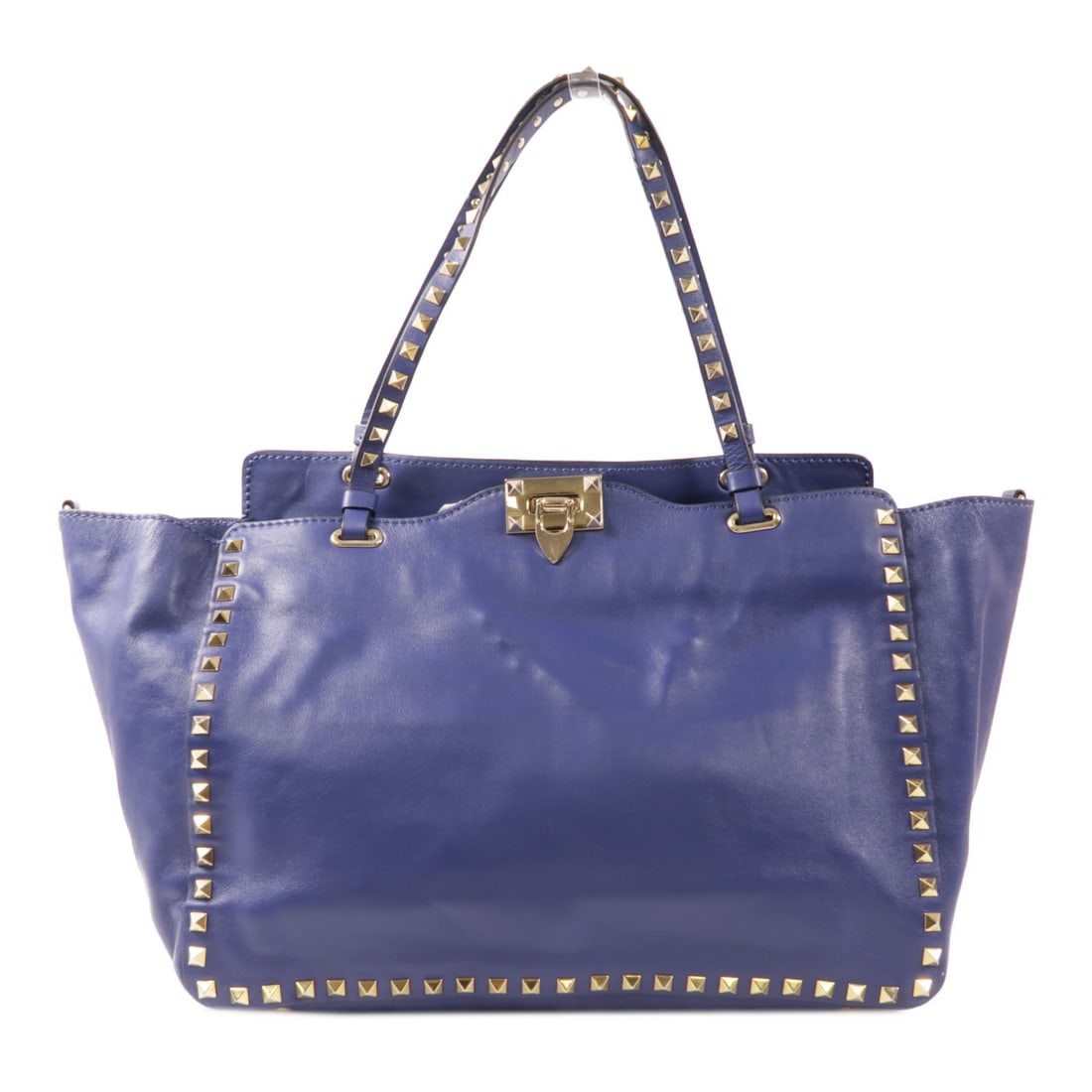 Valentino Blue Calfskin Leather Shoulder Tote Bag GHW: Valentino Blue Calfskin Leather Shoulder Tote Bag GHW This stylish Valentino shoulder bag is crafted from luxurious calfskin leather in a vibrant blue hue. It features a spacious interior suitable for
