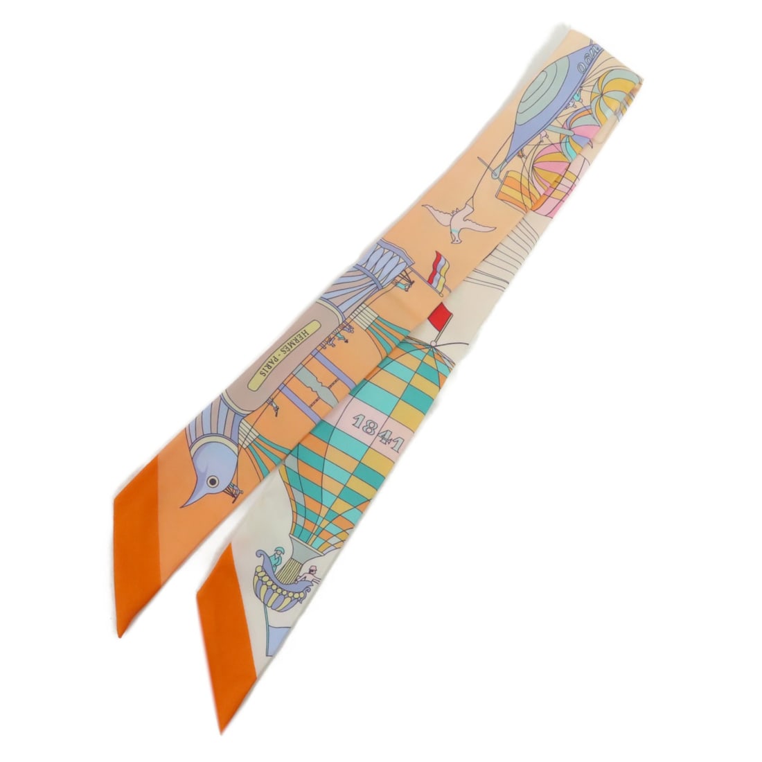 HERMES Multicolor Silk Twilly Scarf Made in France (1 of 8)