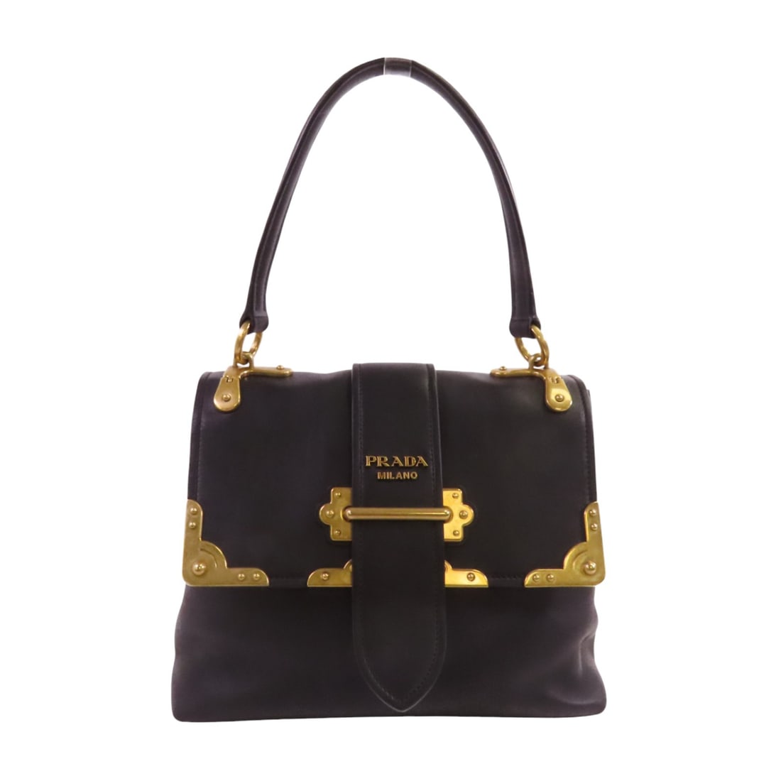 PRADA City Bag 1BA070 Black Calfskin GHW Shoulder Bag: PRADA City Bag 1BA070 Black Calfskin GHW Shoulder Bag Elevate your style with this PRADA City Bag, expertly crafted from luxurious black calfskin leather. This shoulder bag features a sleek black fram