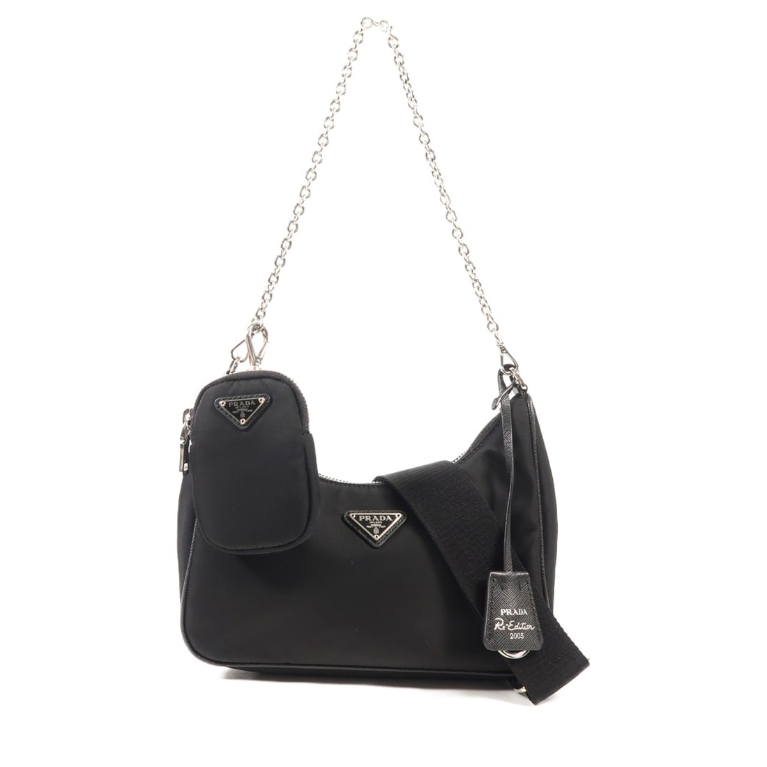 PRADA Re-Edition 2005 Black Nylon Shoulder Bag 1BH204 (1 of 13)