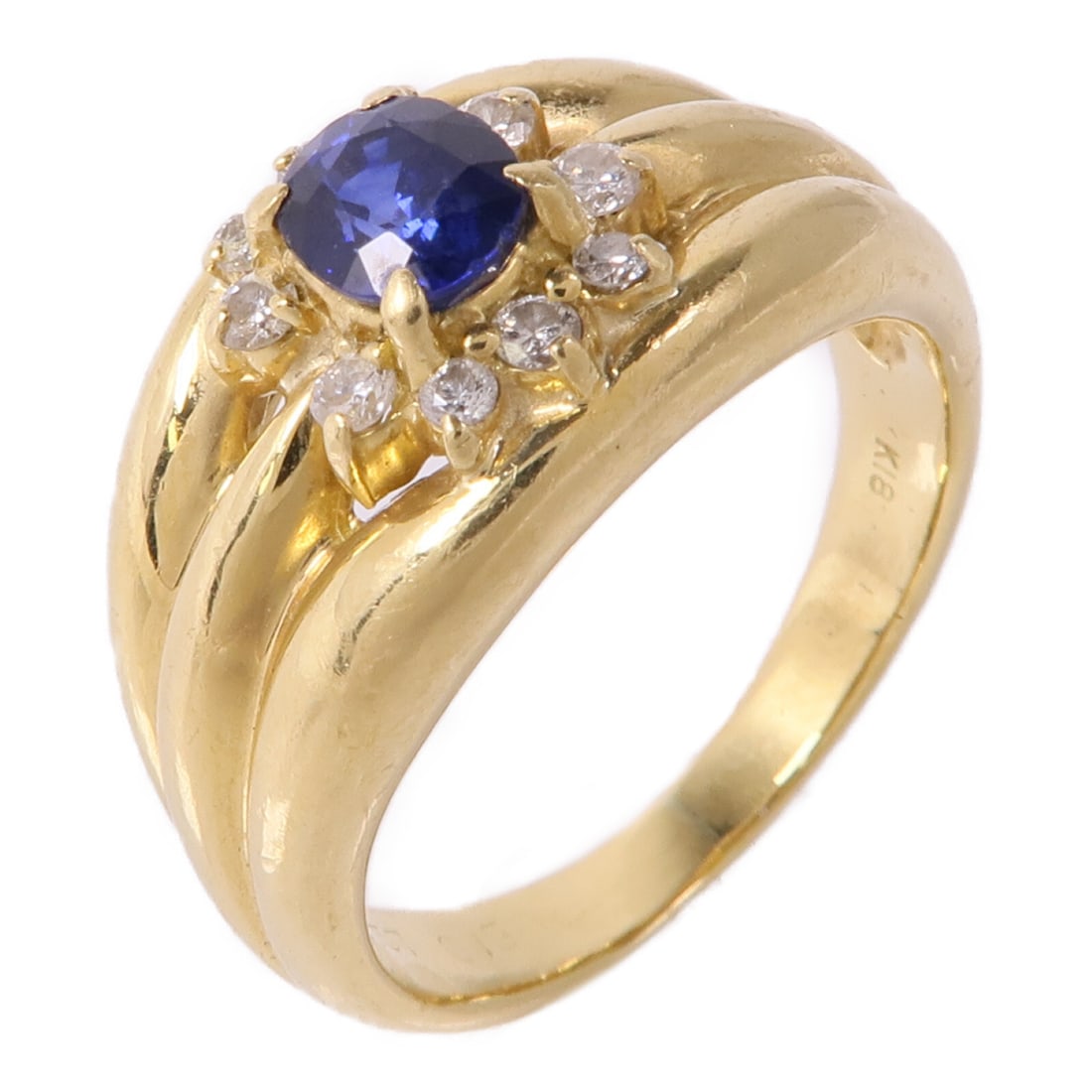 Sapphire Diamond Ring in 18K Yellow Gold Size 6 by JEWELRY (1 of 8)