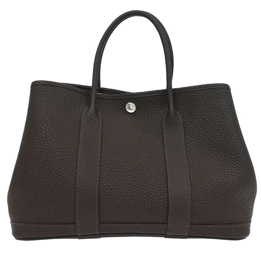 Hermes Ebene Negonda Garden Party 30 TPM Leather Tote Handbag: Hermes Ebene Negonda Garden Party 30 TPM Leather Tote Handbag Introducing the Hermes Ebene Negonda Garden Party 30 TPM Tote Handbag, a stylish and functional accessory crafted from premium leather. Th