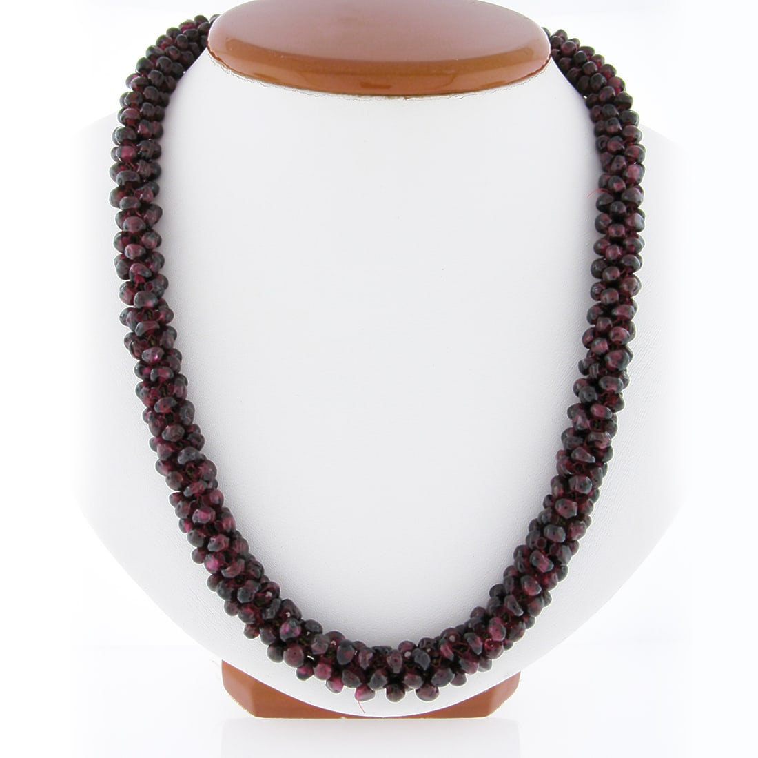 Vintage GIA Certified Purplish Red Garnet 10mm Rondelle Bead Necklace (1 of 6)