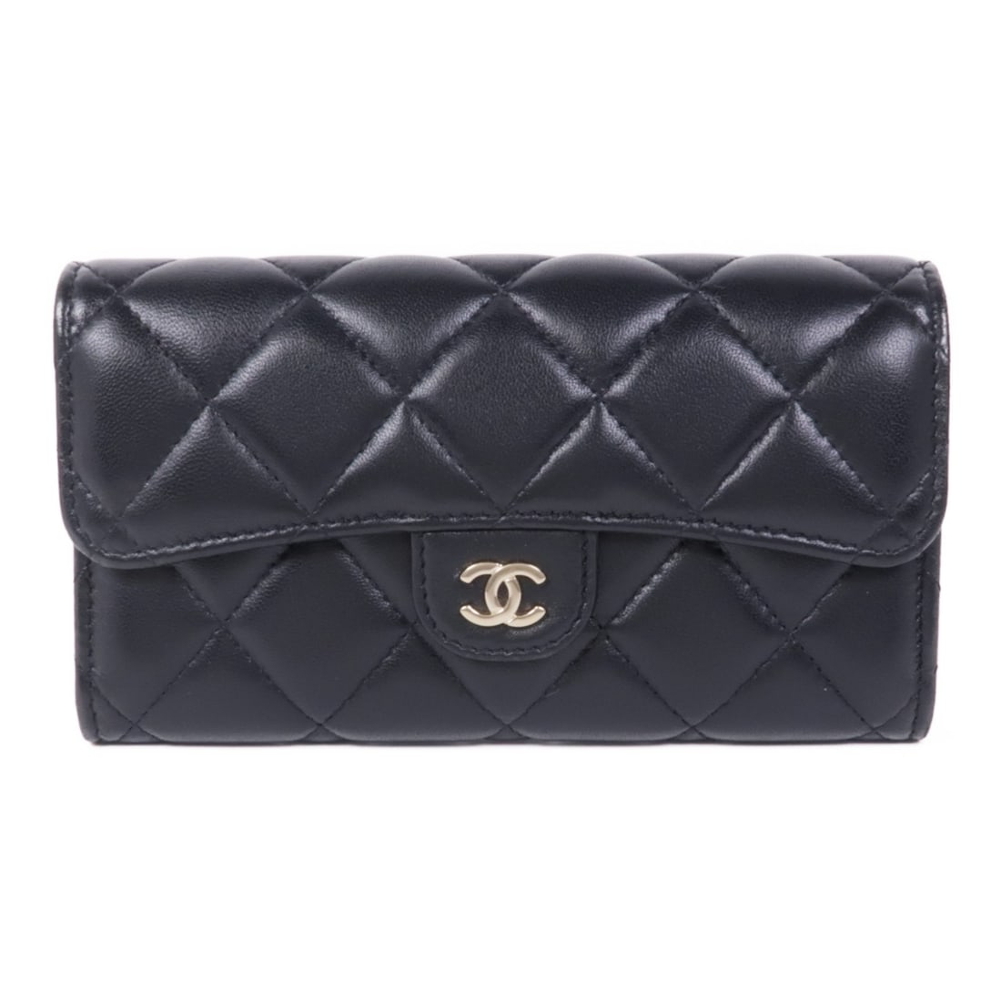 CHANEL CC Bifold Wallet Black Lambskin Leather GHW (1 of 15)