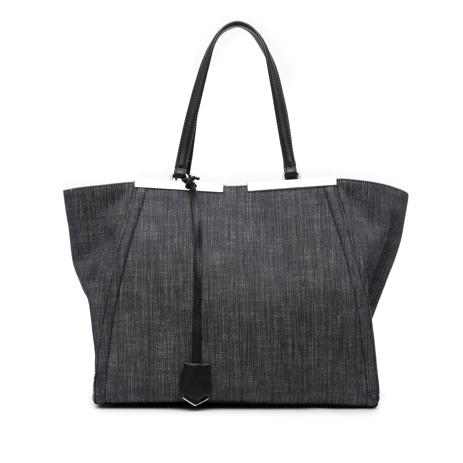 Fendi Denim 3Jours Tote Black Fabric Bag with Clochette (1 of 11)