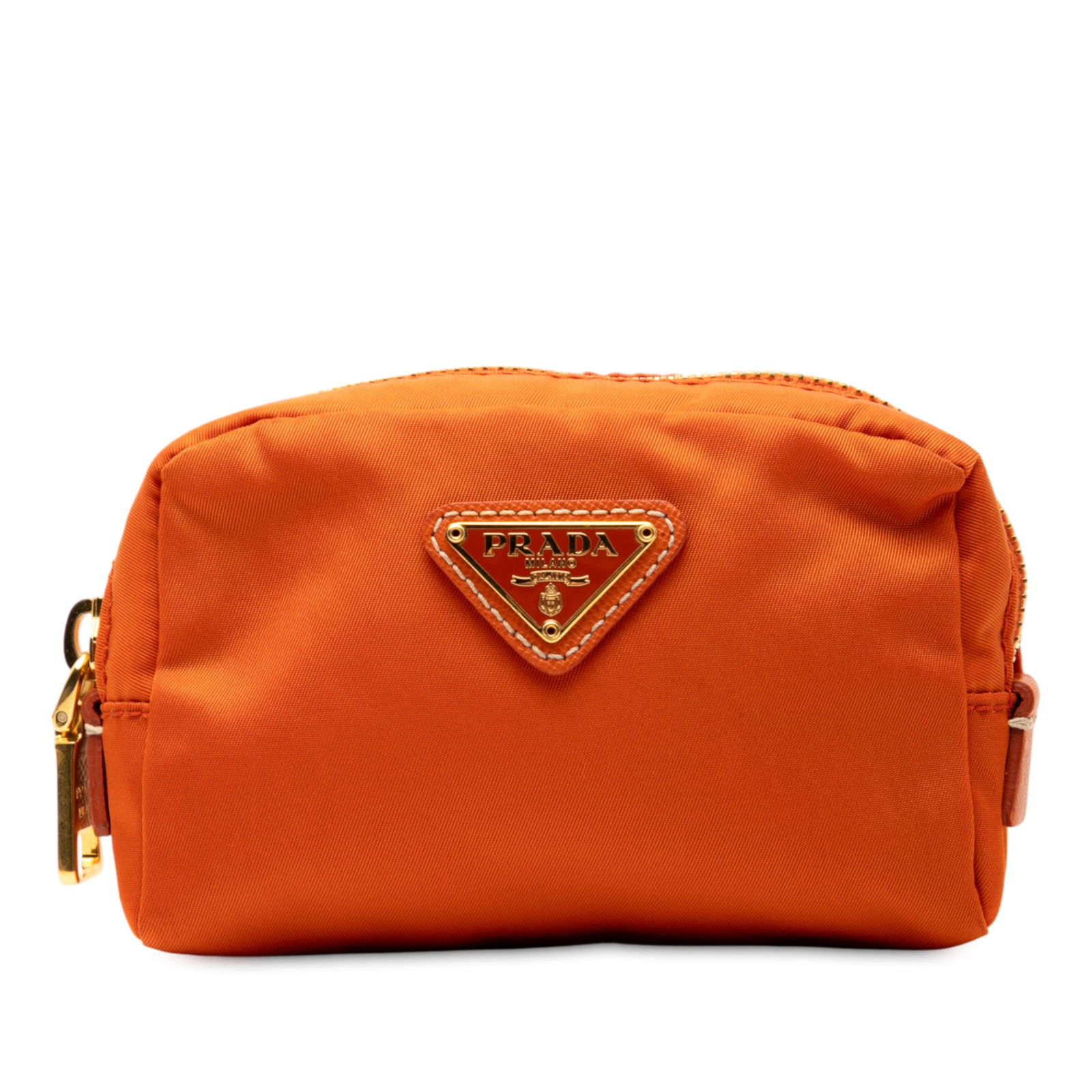 Prada Tessuto Nylon Cosmetic Pouch in Orange (1 of 6)