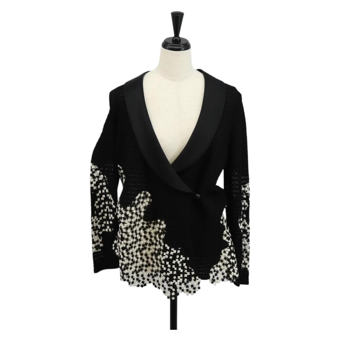 CHANEL Black Wool Cardigan Jacket Auth P41281K03072 (1 of 14)