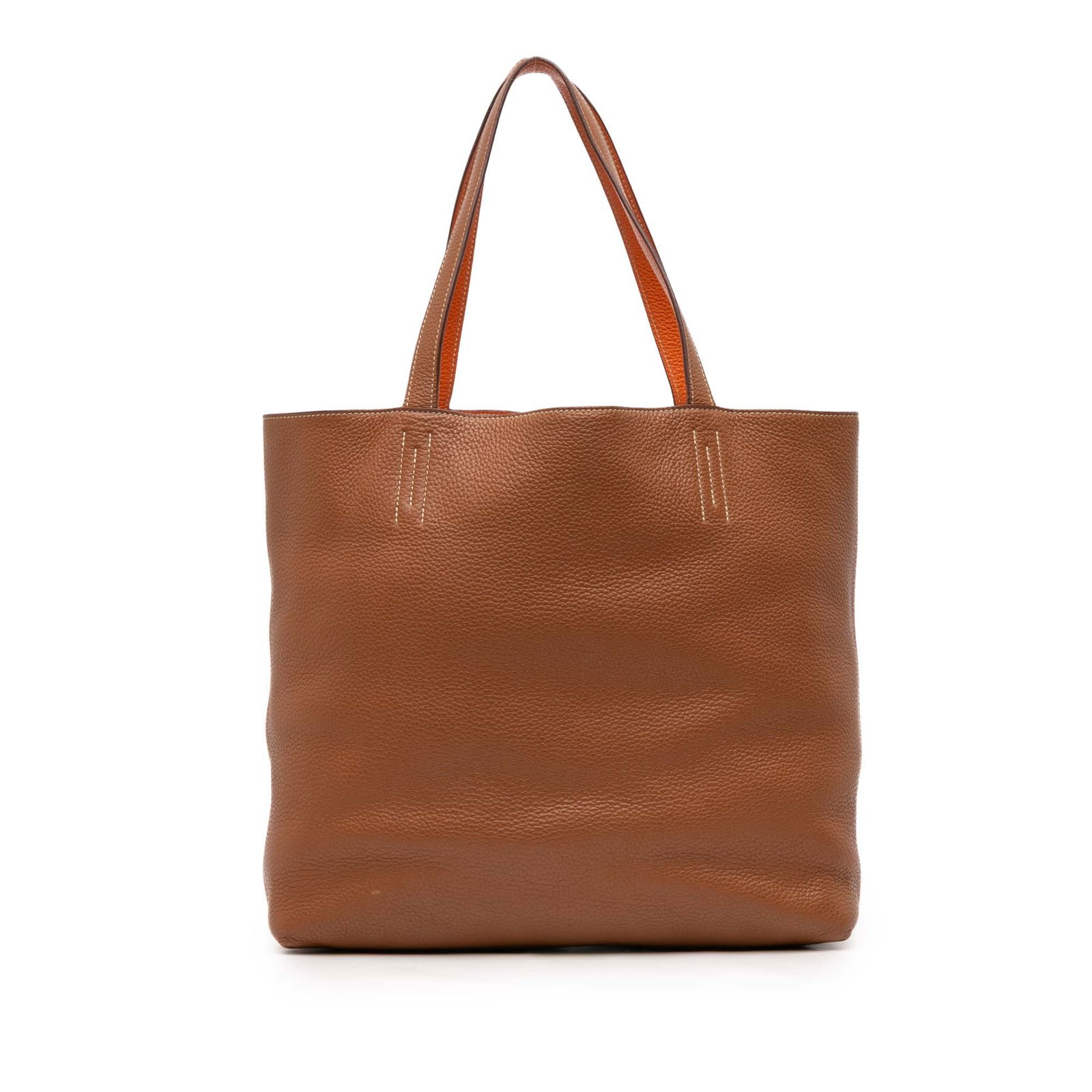 Hermes Clemence Double Sens 36 Leather Tote in Gold and Orange (1 of 11)
