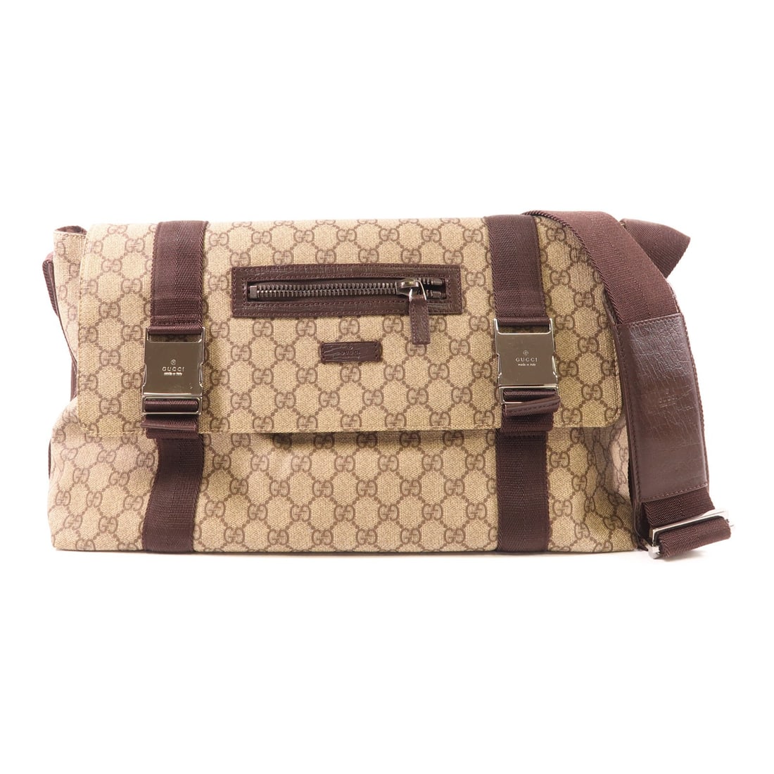 GUCCI GG Messenger Shoulder Bag 122374 Brown PVC Coated Canvas (1 of 13)