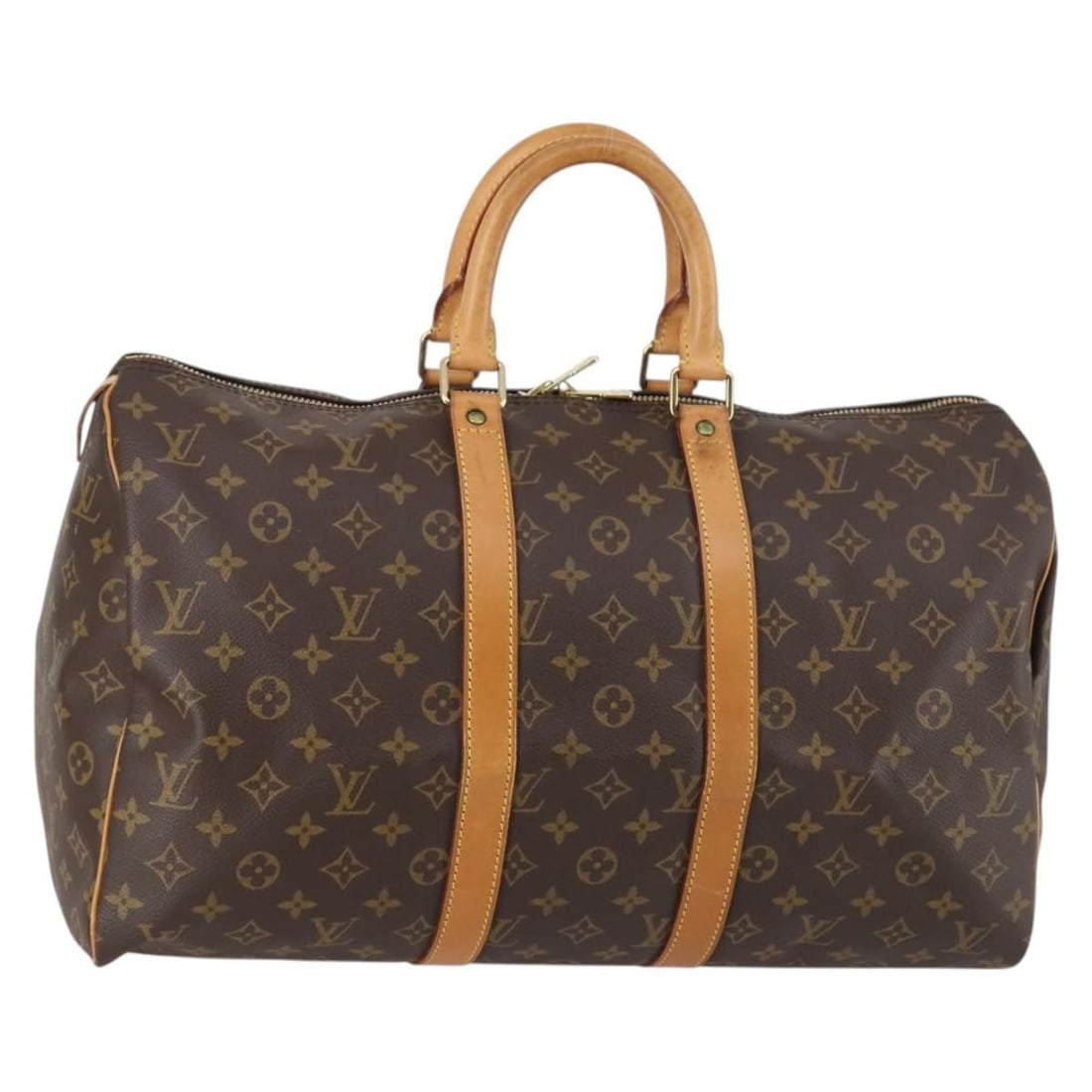 LOUIS VUITTON Monogram Keepall 45 Boston Bag M41428 Authenticated: LOUIS VUITTON Monogram Keepall 45 Boston Bag M41428 Authenticated This iconic LOUIS VUITTON Monogram Keepall 45 Boston Bag is a timeless accessory crafted from durable monogram canvas. Designed for st
