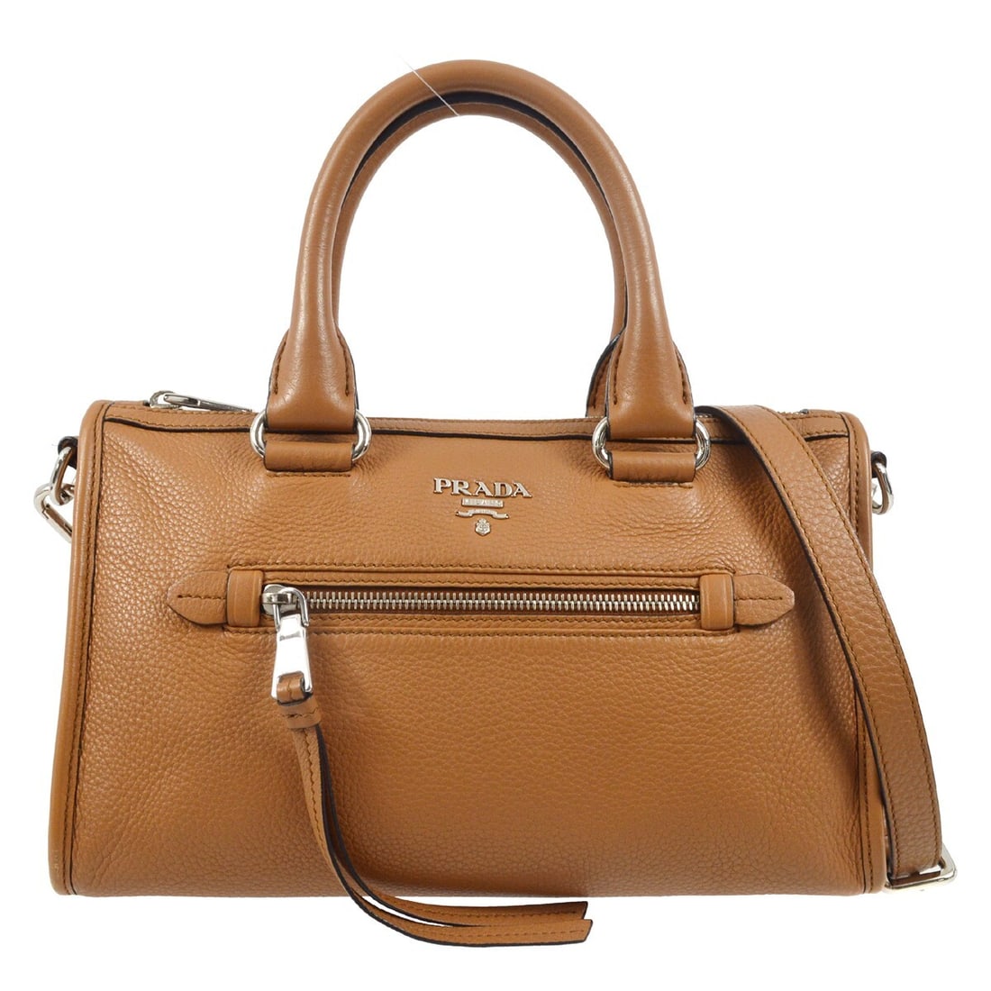Prada Brown 2-Way Handbag 1BB022 197/B Stylish Top Handle Bag (1 of 6)