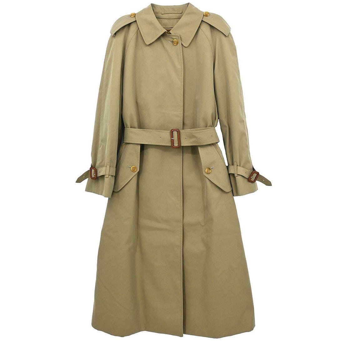 Burberrys Khaki Trench Coat Casual Button Closure Size #34-36 (1 of 10)