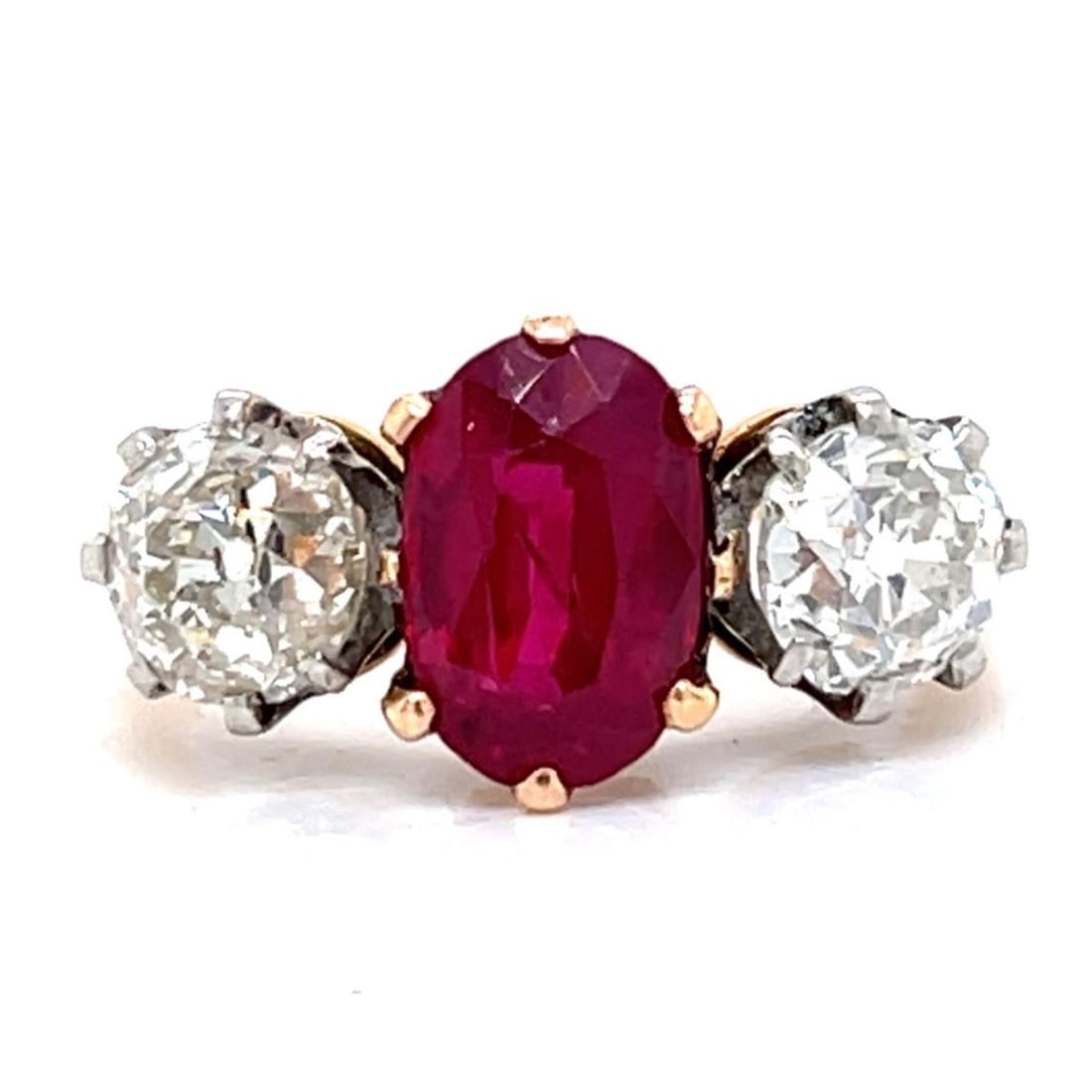 SSEF Certified 1.69 Ct Burma Ruby Diamond Ring 18K Platinum (1 of 4)