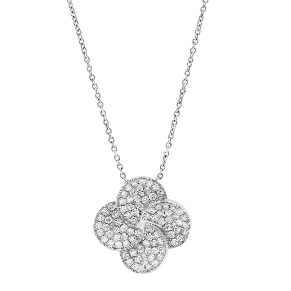 Rachel Koen 1.76ct Diamond Flower Pendant Necklace in 18K White Gold: Rachel Koen 1.76ct Diamond Flower Pendant Necklace in 18K White Gold This exquisite flower pendant necklace by Rachel Koen is a stunning addition to any jewelry collection. Crafted in luxurious 18K wh