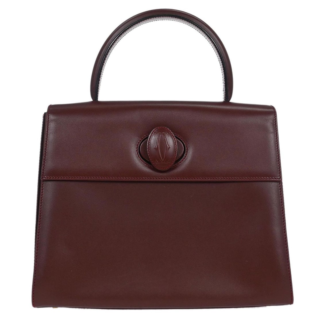 Cartier Bordeaux Must Handbag C25 Vintage Top Handle Leather: Cartier Bordeaux Must Handbag C25 Vintage Top Handle Leather This exquisite Cartier Bordeaux Must de Cartier Handbag combines luxury with functionality, boasting a chic top handle design. Crafted from