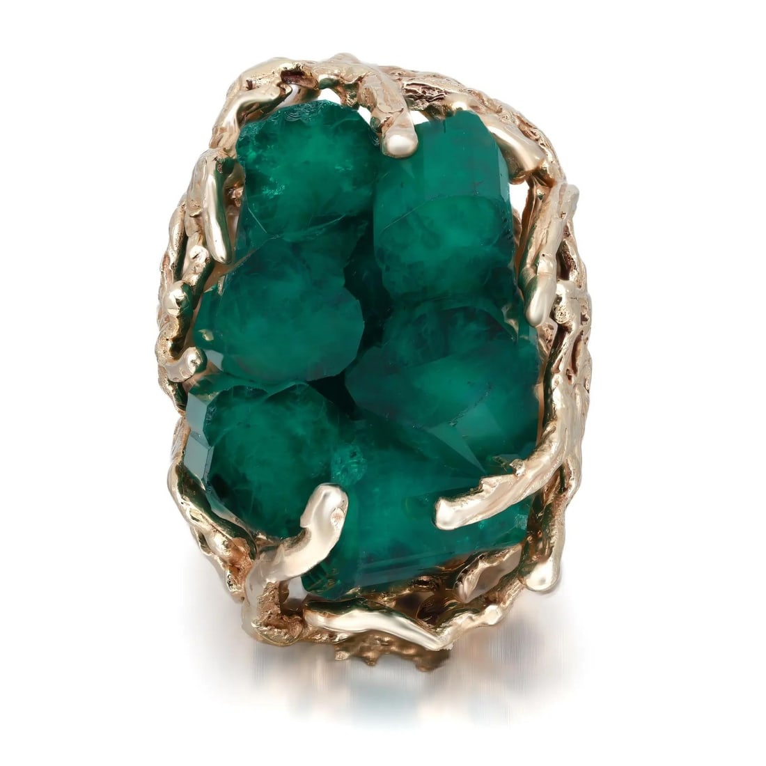 Rachel Koen Green Emerald Cocktail Ring in 14K Yellow Gold (1 of 5)