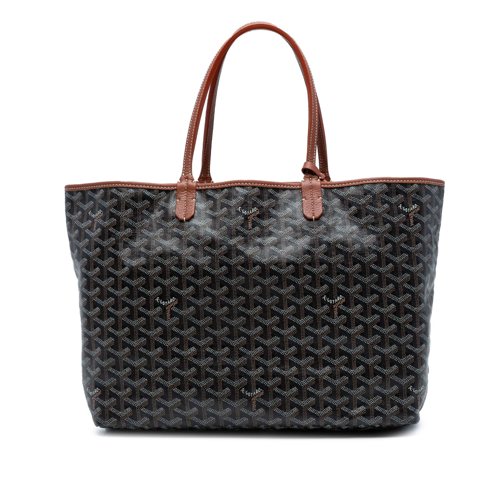 Goyard Goyardine Saint Louis PM Black Coated Canvas Bag: Goyard Goyardine Saint Louis PM Black Coated Canvas Bag The Goyardine Saint Louis PM is a sophisticated bag crafted from coated canvas with elegant leather trim. It features flat leather straps and an