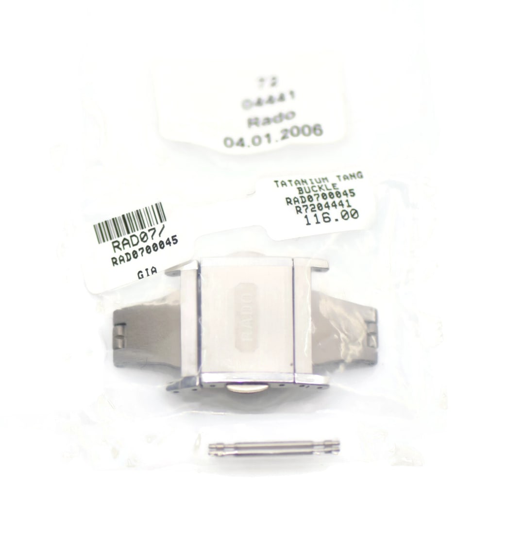 Rado 17mm Stainless Steel Deployment Buckle 100% Authentic: Rado 17mm Stainless Steel Deployment Buckle 100% Authentic This Rado stainless steel deployment buckle is designed for wristwatch bands, featuring a band width of 17 mm. Made from high-quality stainle