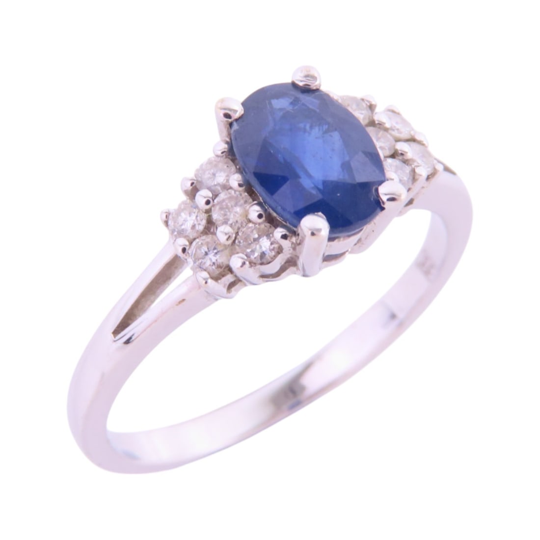 Sapphire Diamond Ring in 18K White Gold Size 6.25 (1 of 8)