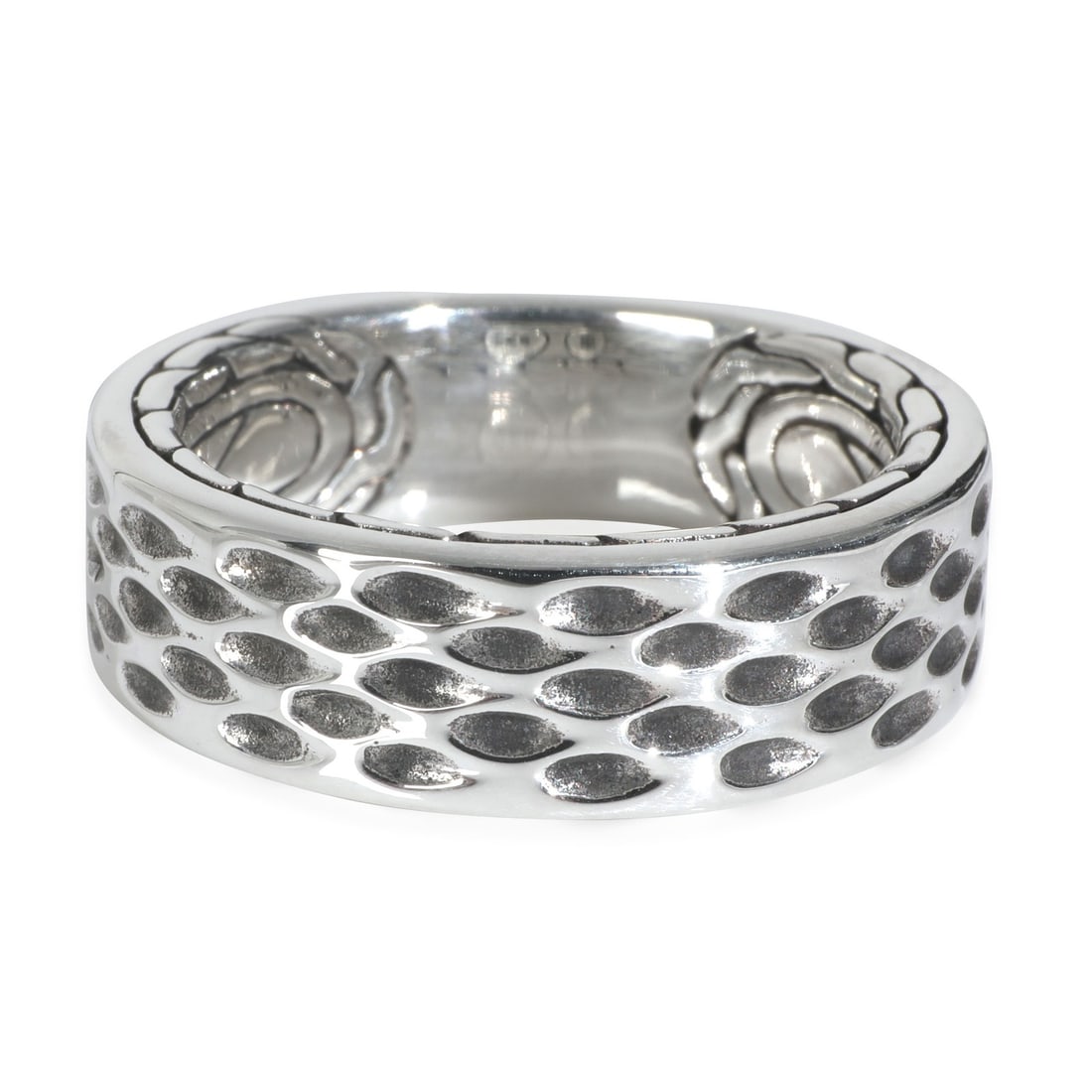 John Hardy Men's 925 Sterling Silver Textured Band Ring Size 10.75 (1 of 5)