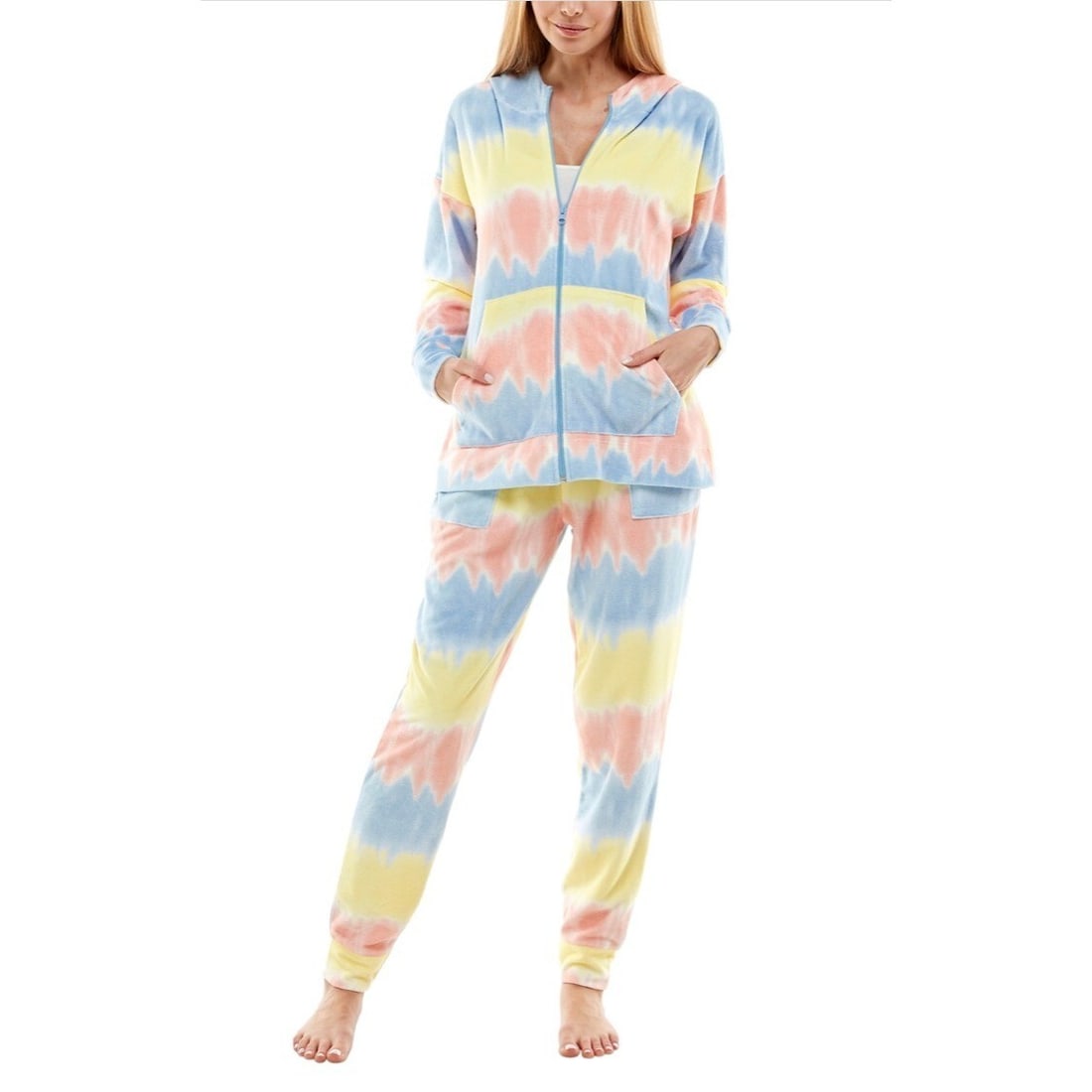 Roudelain Tie Dye Hoodie & Paperbag Waist Jogger Set L (1 of 3)