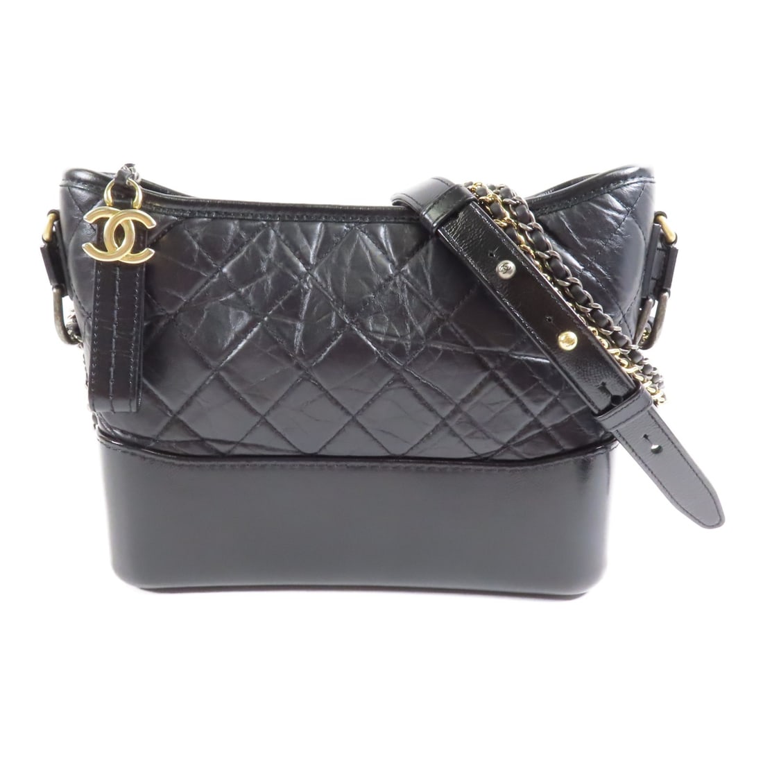 CHANEL Gabrielle Medium Shoulder Bag Black Lambskin Leather AS1521 (1 of 13)