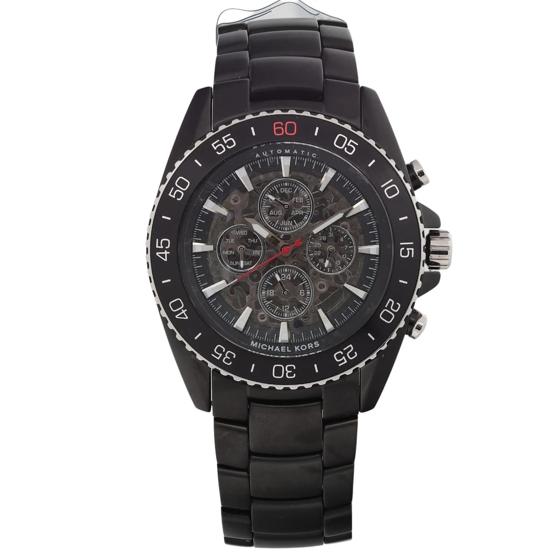 Michael Kors Jet-Master 45mm Black PVD Automatic Men's Watch MK9012: Michael Kors Jet-Master 45mm Black PVD Automatic Men's Watch MK9012 Discover the Michael Kors Jet-Master 45mm Black PVD Steel Automatic Men's Watch, a perfect blend of style and functionality. This cl