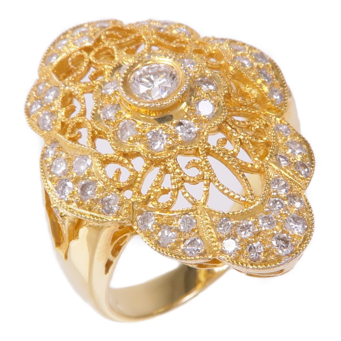 JEWELRY 18K Yellow Gold Diamond Ring Size 5.75 (1 of 8)