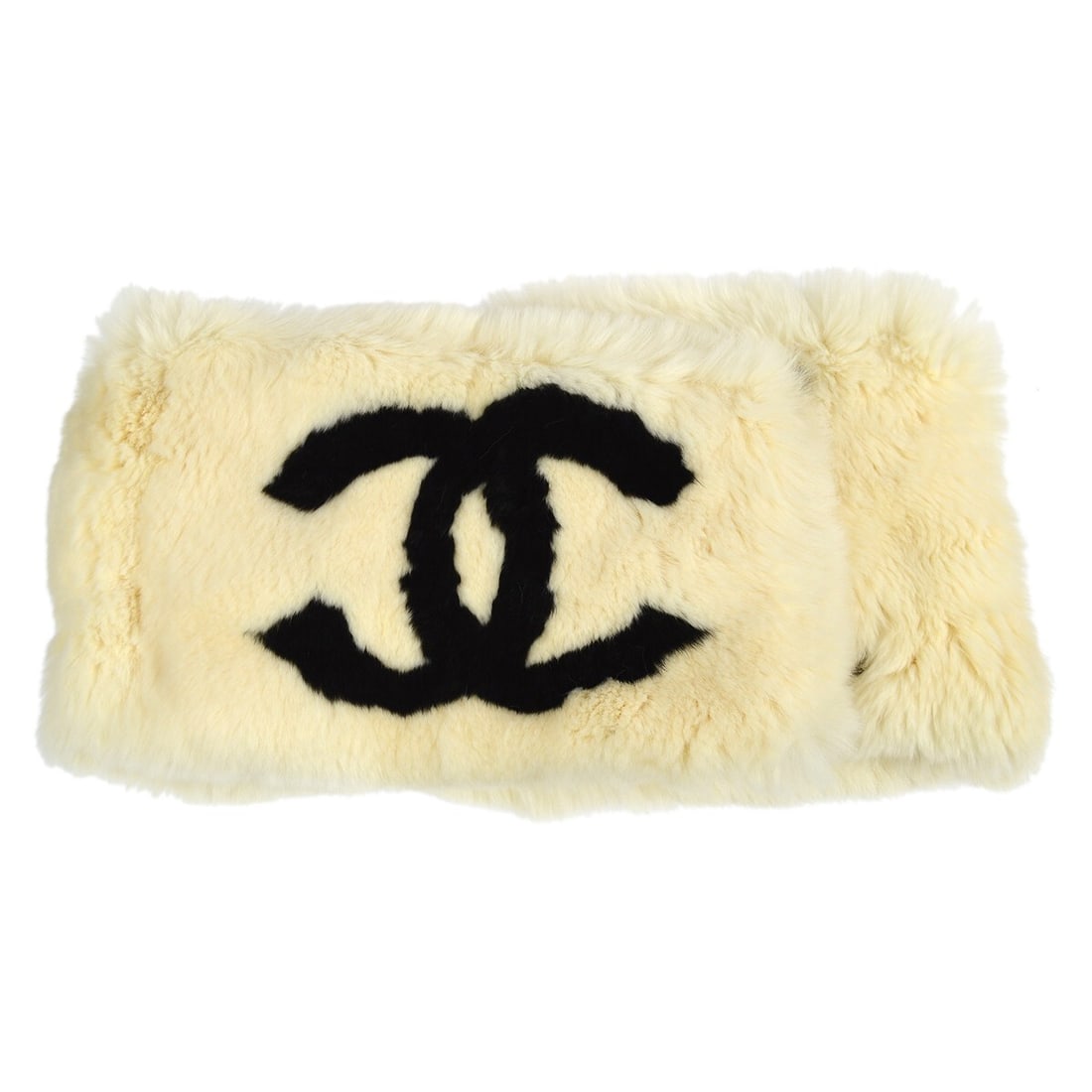 Chanel Vintage White Fur Cowl Snood Scarf 27in (1 of 5)