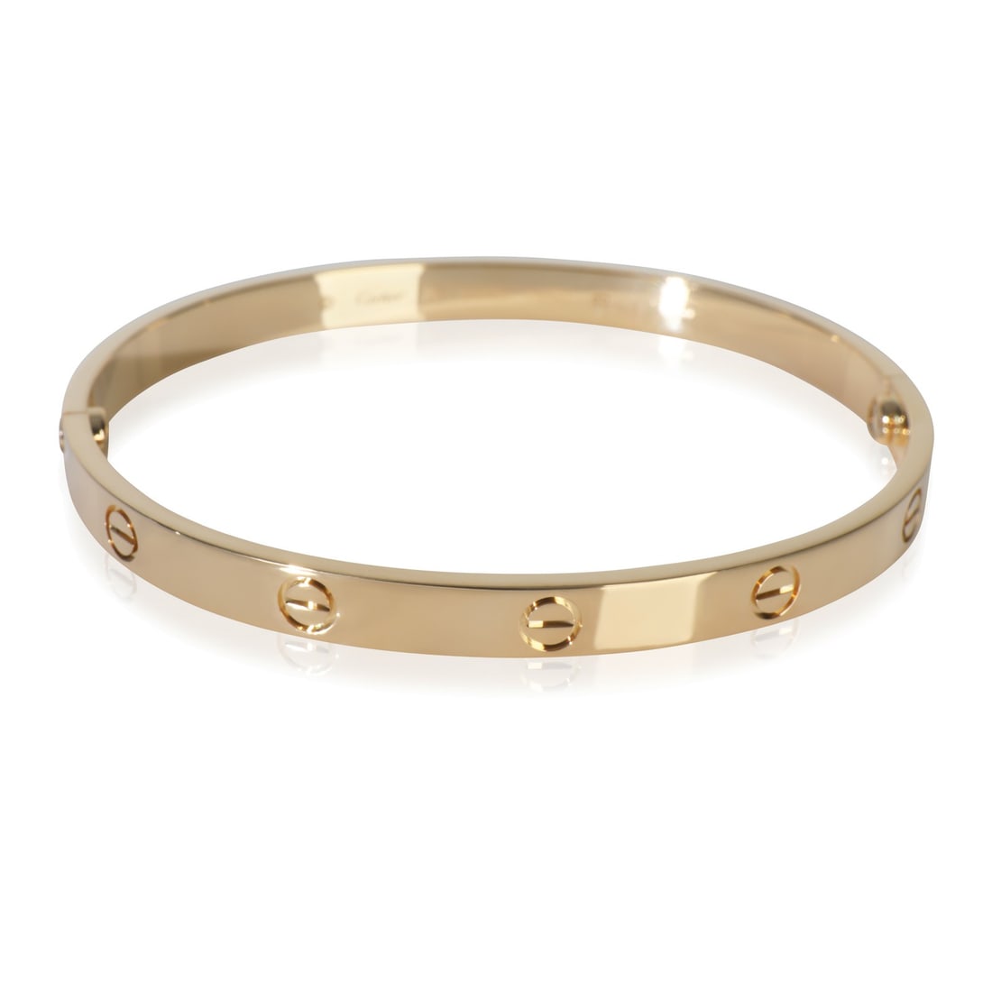 Cartier Love Bracelet 18k Yellow Gold with Certificate of Authenticity: Cartier Love Bracelet 18k Yellow Gold with Certificate of Authenticity This exquisite Cartier Love Bracelet is a hallmark of luxury and sophistication, crafted from 18k yellow gold. With a length of 2