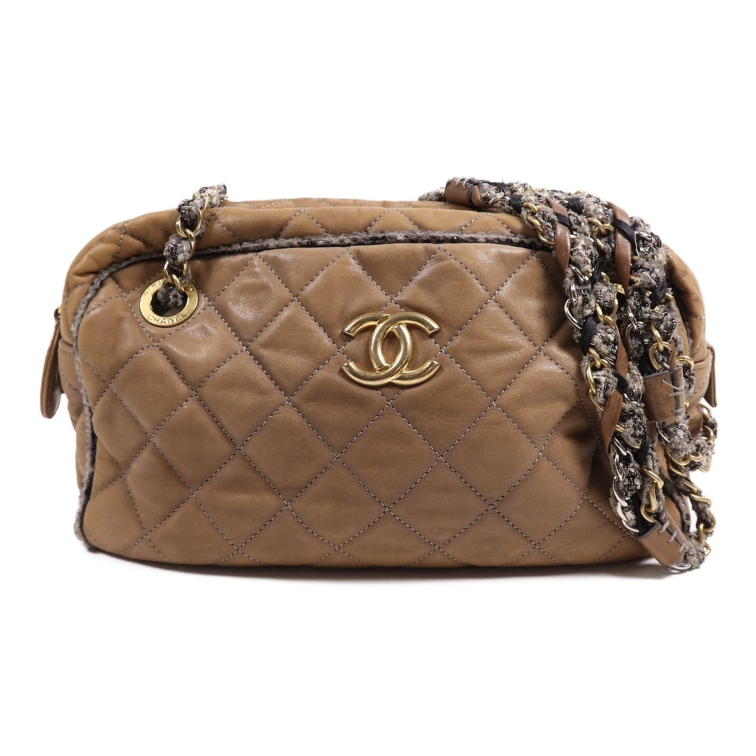 CHANEL Brown Calfskin Leather Chain Shoulder Bag GHW (1 of 16)
