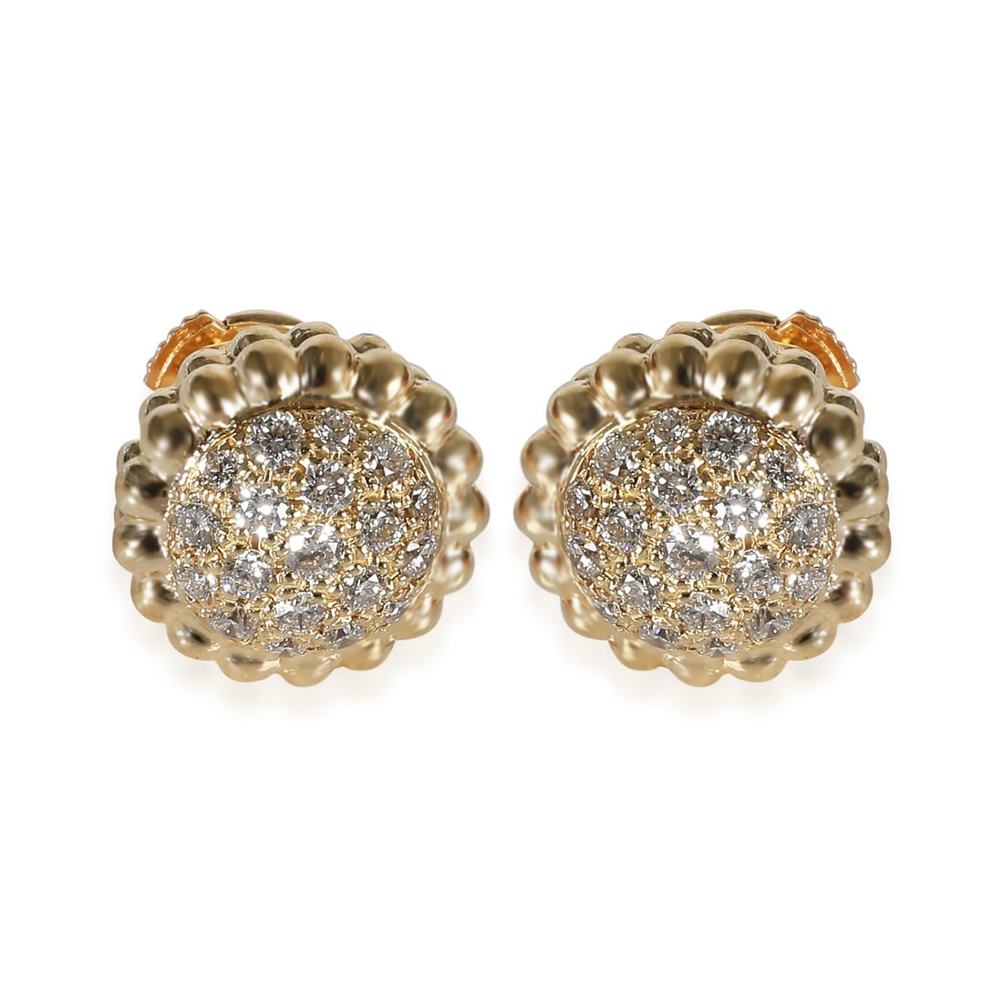 Van Cleef & Arpels Perlee 18k Yellow Gold Earrings 0.69 CTW Diamonds (1 of 4)