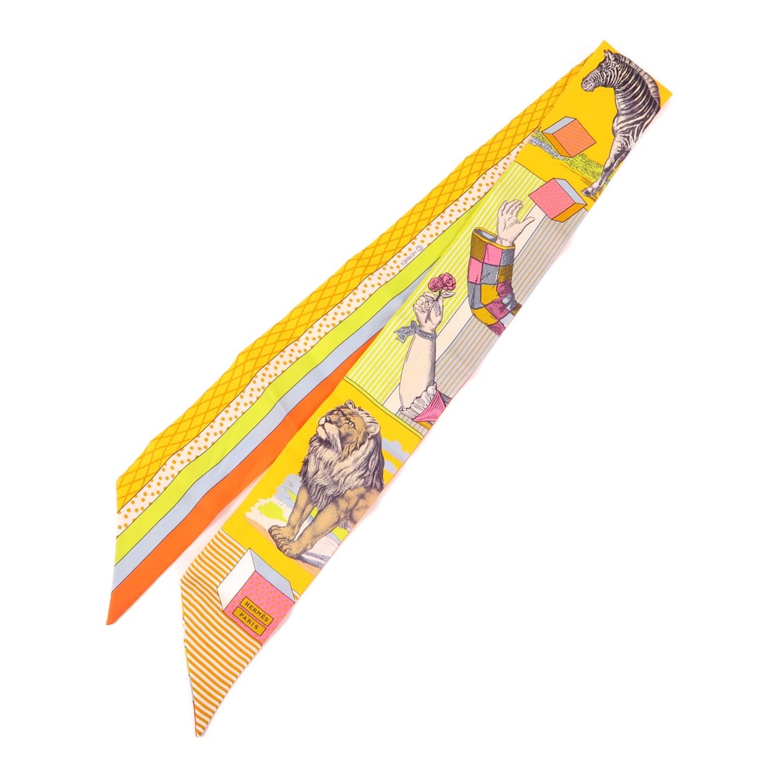 HERMES Twilly Silk Scarf Multicolor Elegant Accessory (1 of 11)