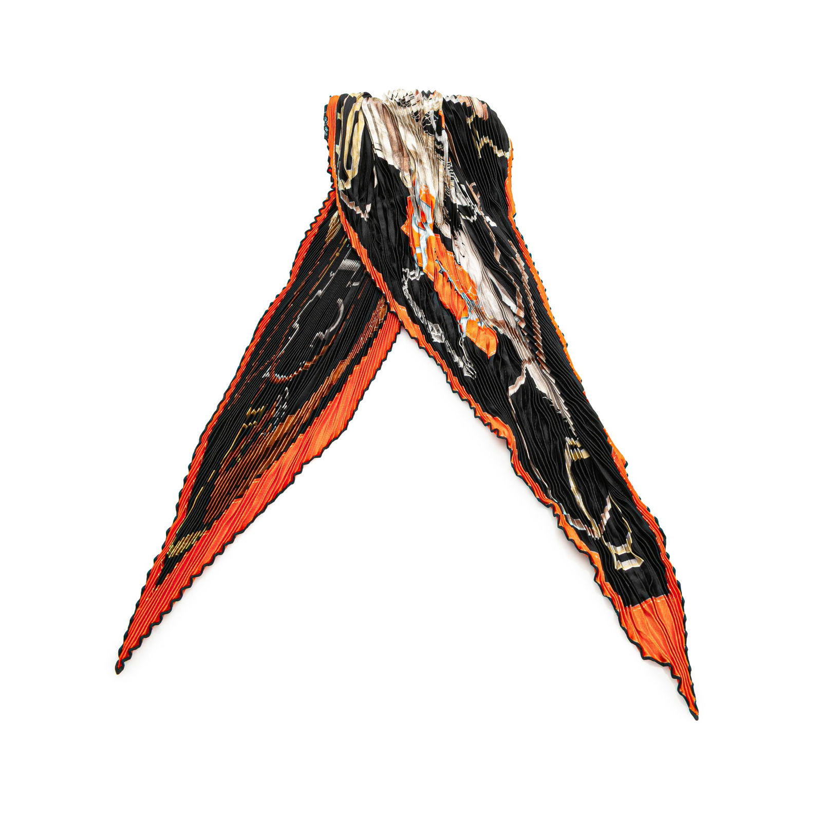 Hermes Black Silk Projets Carres Plisse Scarf 85x85cm (1 of 6)