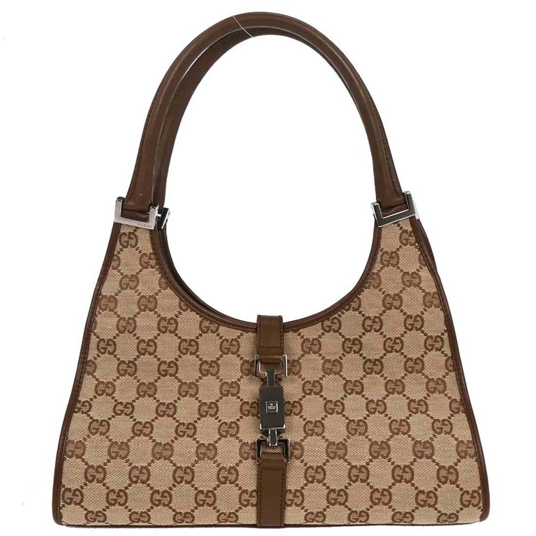 Gucci Beige GG Jackie Handbag 002-1067 Vintage Canvas Leather (1 of 10)