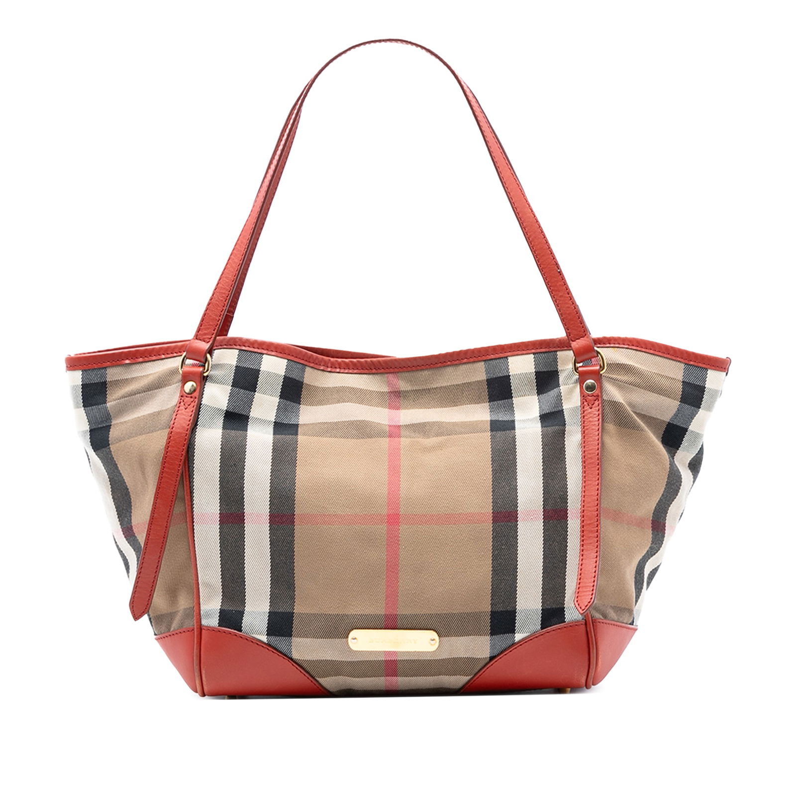 Burberry Small House Check Canvas Canterbury Tote Bag Italy (1 of 7)