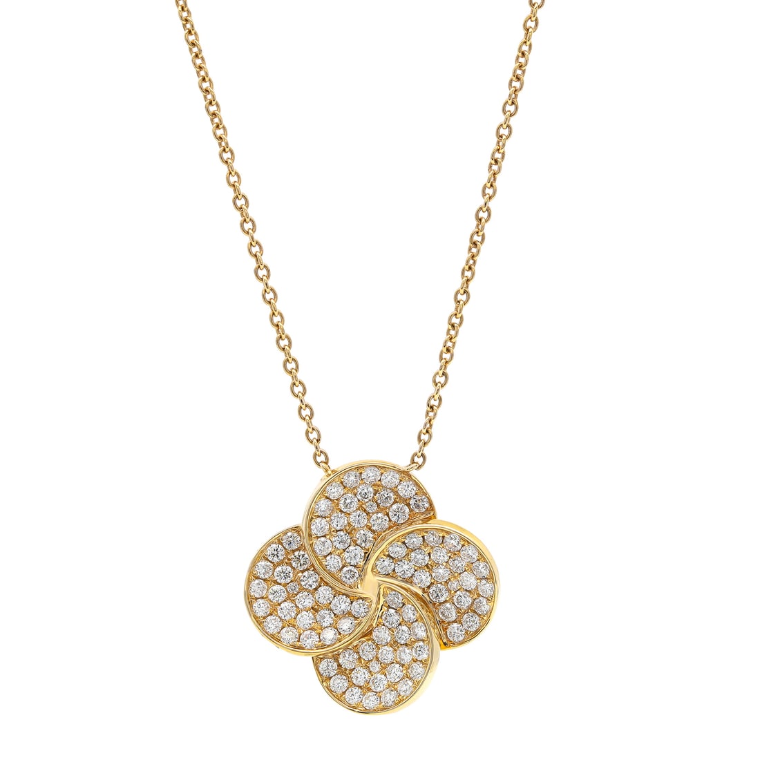 Rachel Koen 1.77ct Flower Pendant Necklace in 18K Yellow Gold (1 of 7)