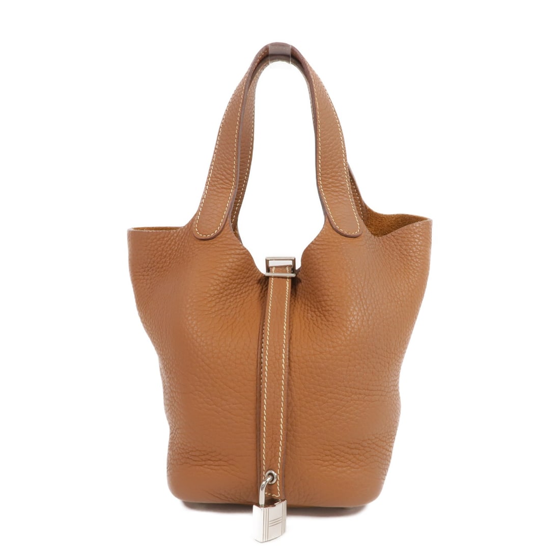 HERMES Picotin PM Handbag Brown Clemence Leather PHW (1 of 13)