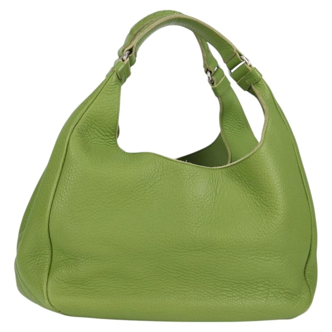 Bottega Veneta Green Silver Leather Shoulder Bag Auth BD2078V (1 of 18)