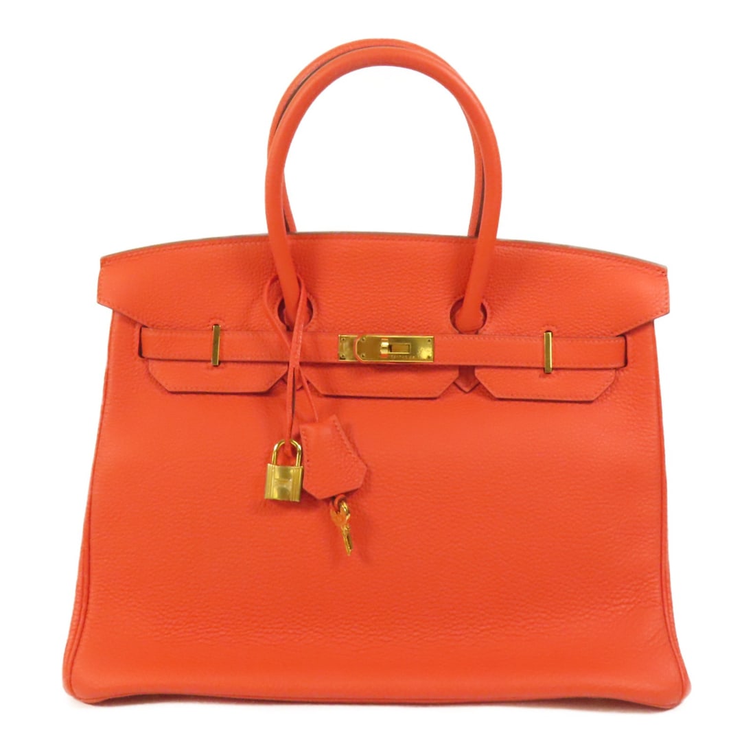 HERMES Birkin 35 Handbag Togo Leather Orange GHW (1 of 14)