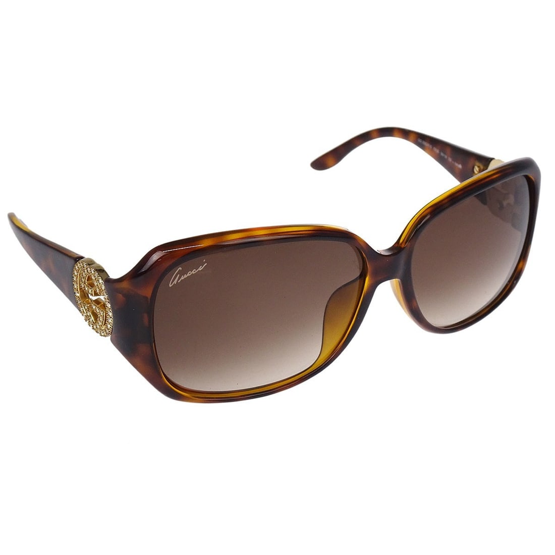 Gucci GG 3592/F/S Brown Rhinestone Sunglasses Italy: Gucci GG 3592/F/S Brown Rhinestone Sunglasses Italy Elevate your style with these Gucci sunglasses, featuring a chic brown frame adorned with stunning rhinestones. Crafted in Italy, these sunglasses c