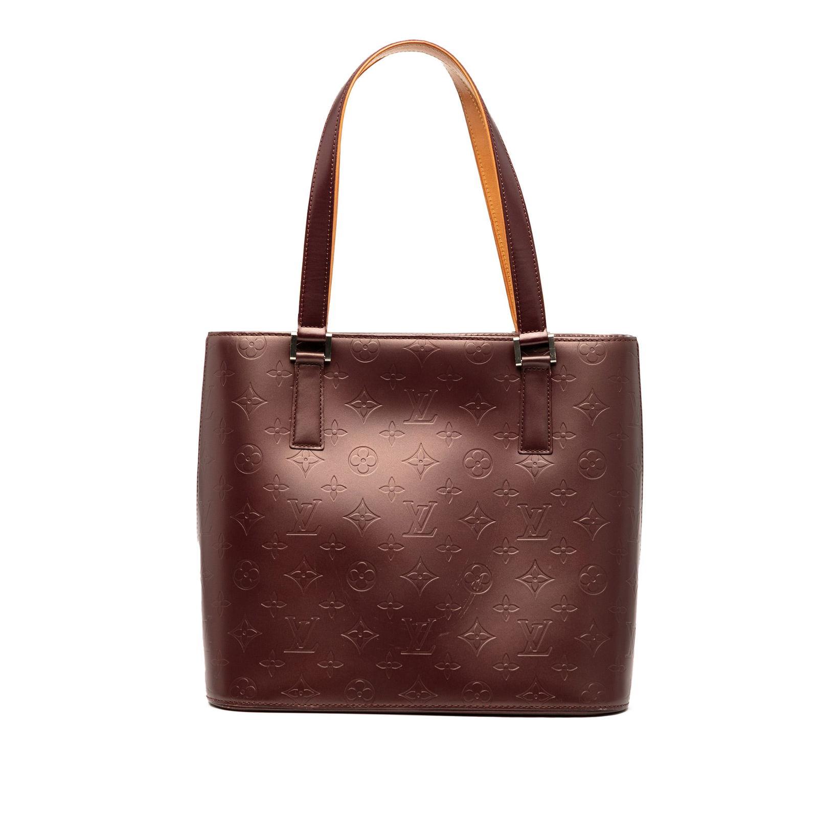 Louis Vuitton Monogram Mat Stockton Red Leather Handbag: Louis Vuitton Monogram Mat Stockton Red Leather Handbag Elevate your style with the Louis Vuitton Monogram Mat Stockton, a stunning bag crafted from luxurious monogram mat leather. This chic accessory