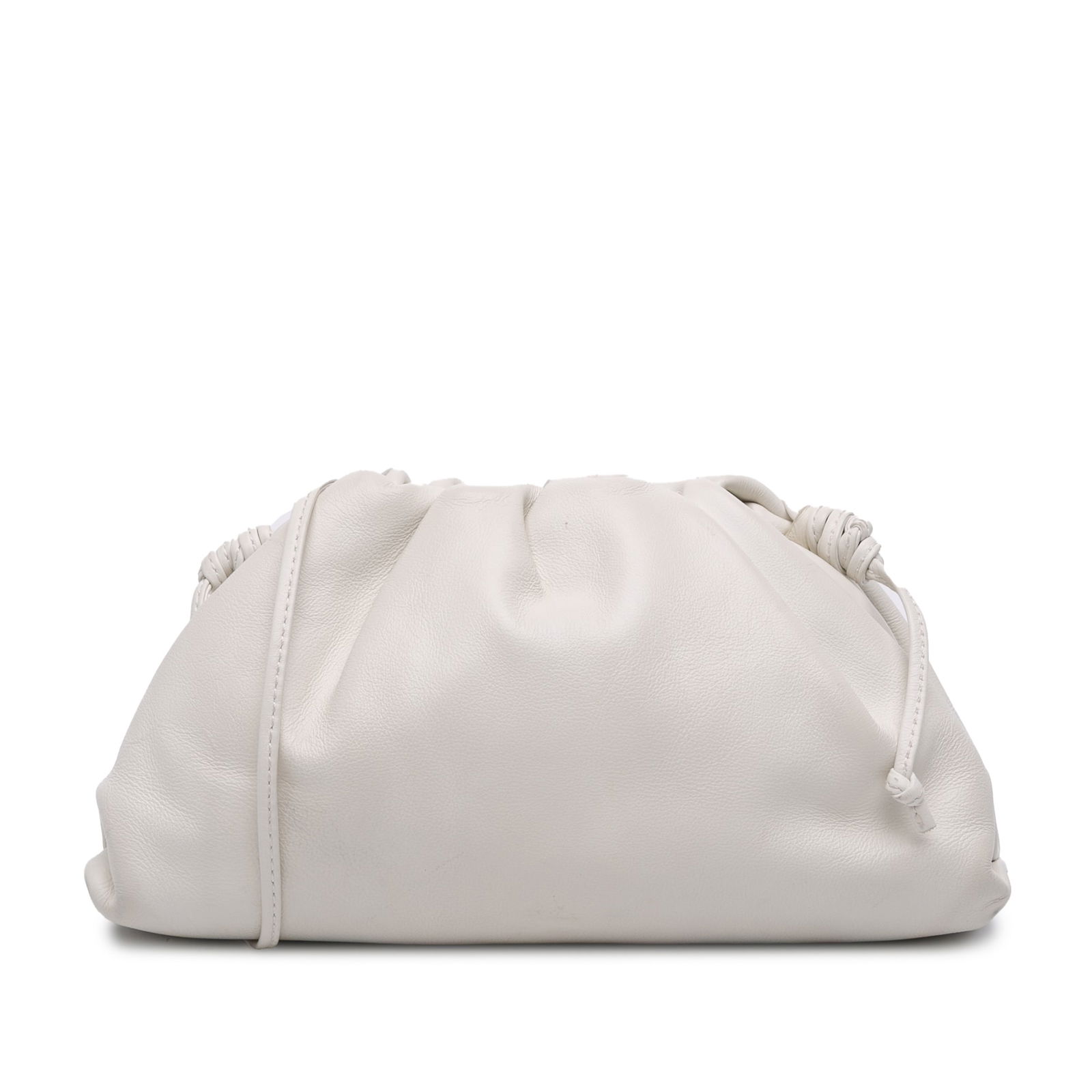 Bottega Veneta White Lambskin Mini Pouch Crossbody Bag (1 of 10)