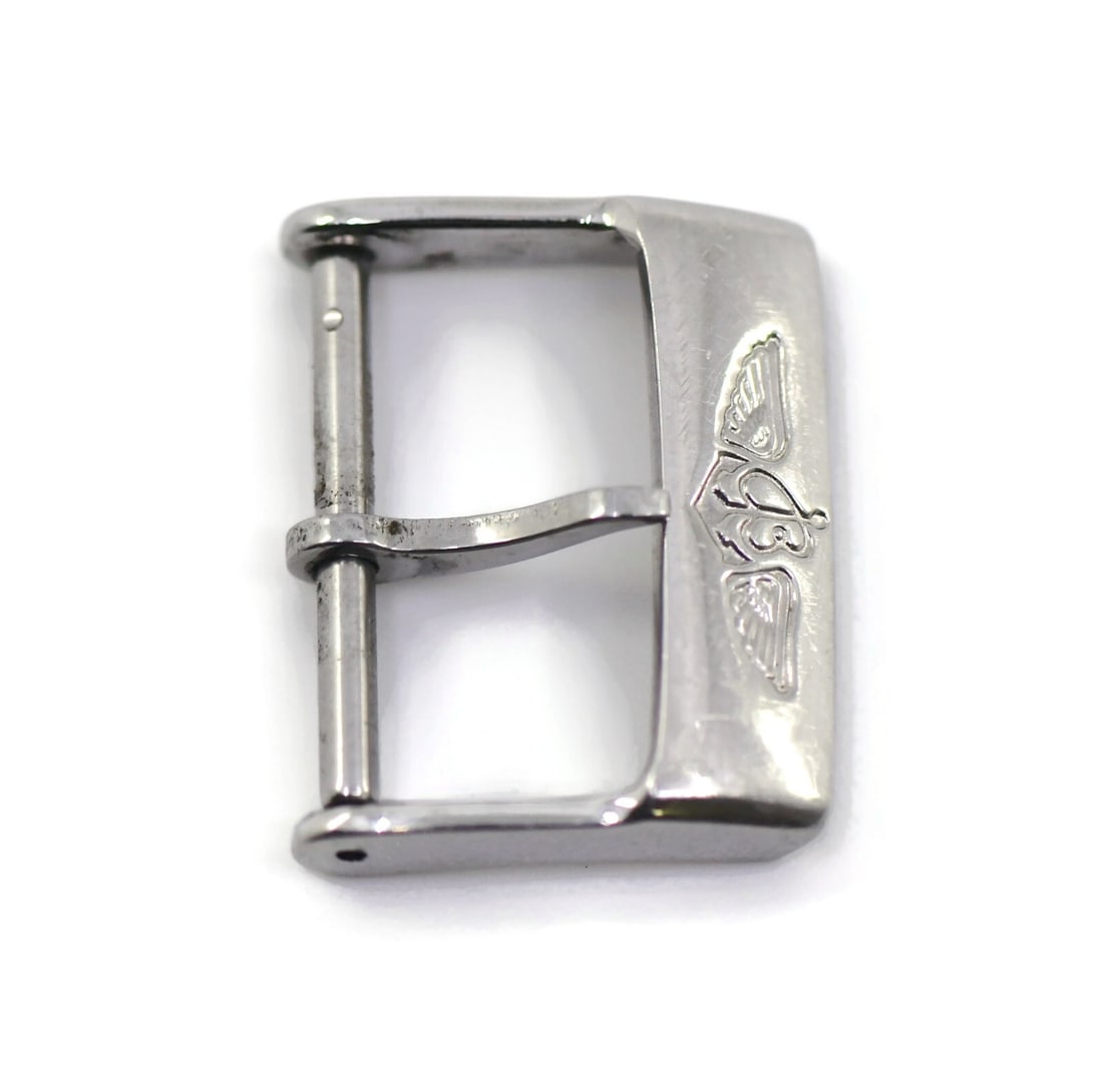 Authentic Breitling 18mm Stainless Steel Watch Band Buckle: Authentic Breitling 18mm Stainless Steel Watch Band Buckle This Breitling Stainless Steel Buckle is designed for a wristwatch band with a band width of 18 mm. Crafted from high-quality stainless steel