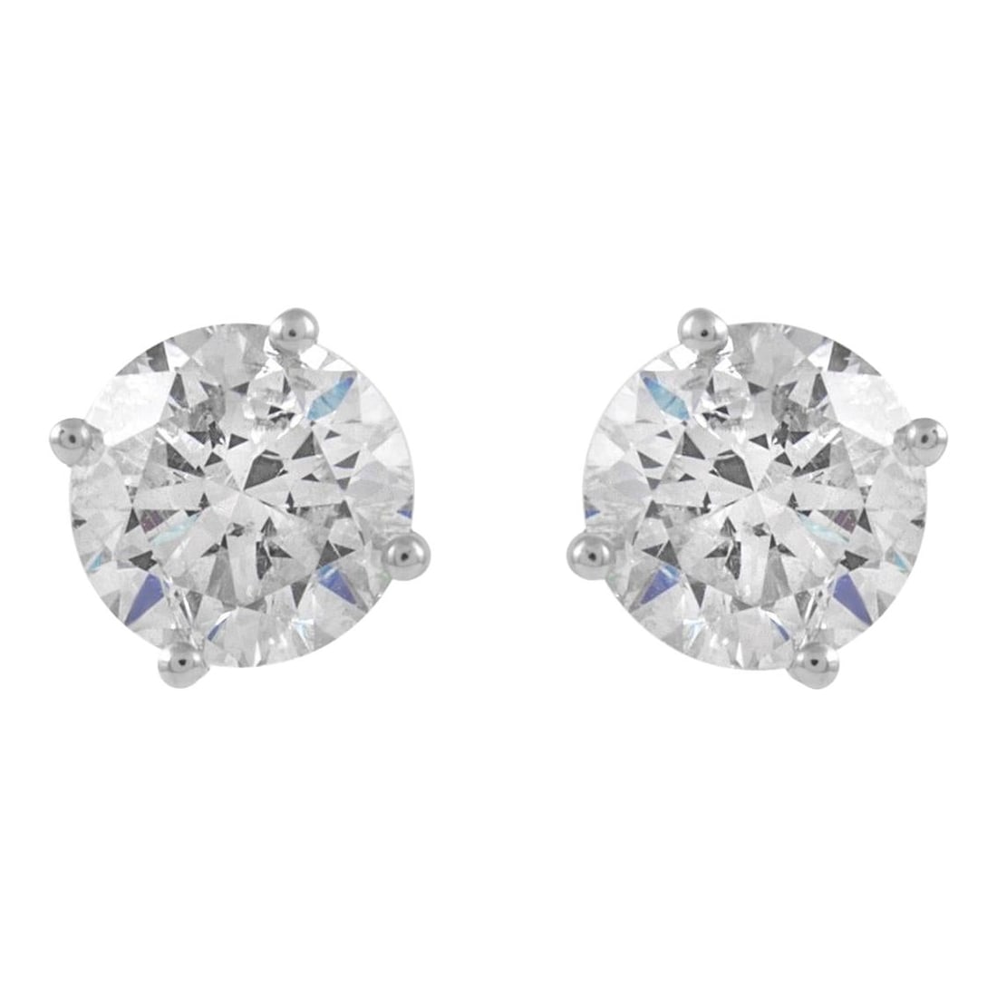 1.98ct EGL Certified Diamond Stud Earrings 18k White Gold: 1.98ct EGL Certified Diamond Stud Earrings 18k White Gold These exquisite diamond stud earrings feature two matching round brilliant diamonds totaling 1.98 carats, each EGL certified with an F color g