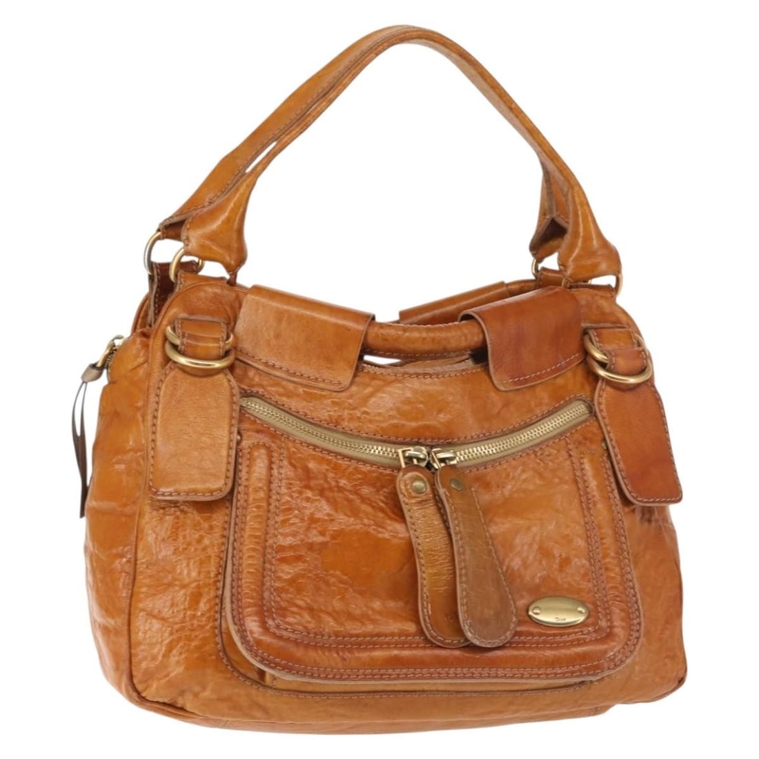 Chloe Bay Hand Bag Leather Brown Gold Made in Italy BA6022: Chloe Bay Hand Bag Leather Brown Gold Made in Italy BA6022 This Chloe Bay Hand Bag combines luxury and functionality with its exquisite leather craftsmanship. The bag features a rich brown exterior co