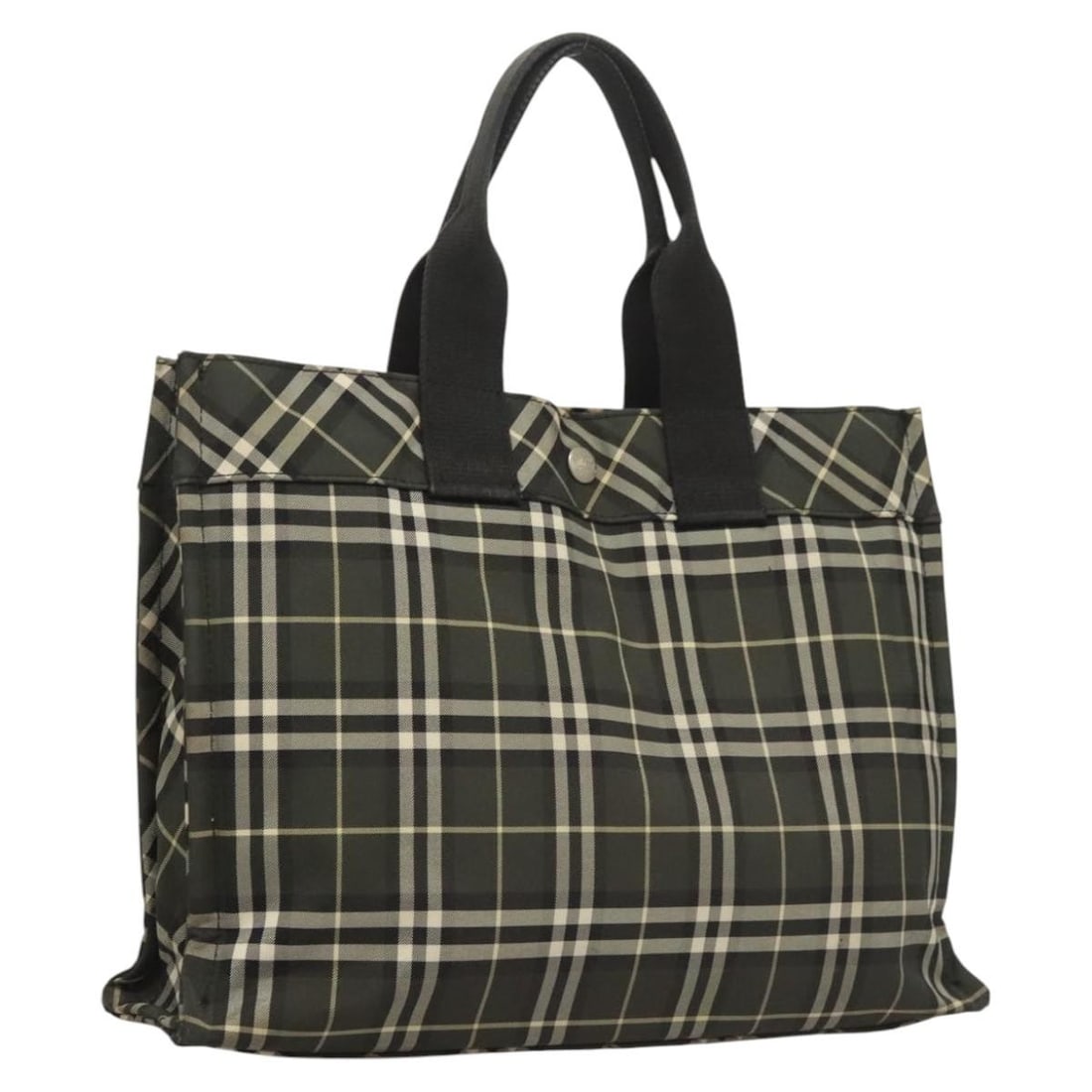 Burberrys Nova Check Khaki Silver Nylon Hand Bag Auth Made in Japan: Burberrys Nova Check Khaki Silver Nylon Hand Bag Auth Made in Japan This Burberrys Nova Check Hand Bag is a stylish accessory made from durable nylon, featuring a sophisticated khaki and silver exteri