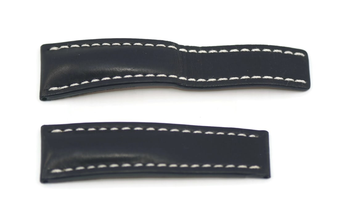 Authentic Breitling Black Leather 24mm Wristwatch Band: Authentic Breitling Black Leather 24mm Wristwatch Band Enhance your watch with this authentic Breitling black leather strap, designed for style and durability. This wristwatch band features a band wid