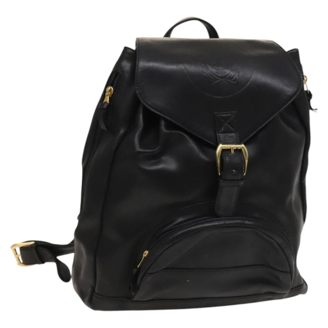 Gianni Versace Black Gold Leather Backpack Auth BA3548: Gianni Versace Black Gold Leather Backpack Auth BA3548 This Gianni Versace backpack combines luxurious leather with a striking black and gold color scheme. Designed as a stylish yet practical accessor