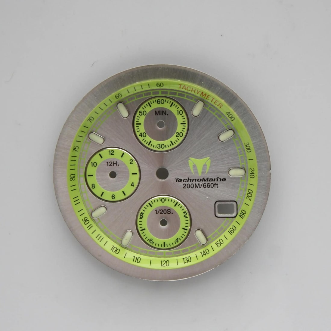 TechnoMarine Cruise 30 Silver Green Dial for 36mm Men's Watch: TechnoMarine Cruise 30 Silver Green Dial for 36mm Men's Watch Enhance your TechnoMarine Cruise 30 Men's Watch with this stylish Silver & Green Dial. This unworn 12-hour sport dial is compatible exclus